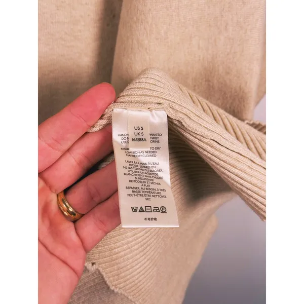 Free People Oversized Midi Sweater Dress Size S Beige Minimal Fall Lagen Scandi - Image 10