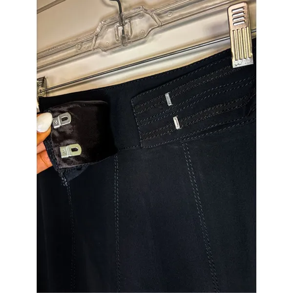 Karen Millen Women's Paneled Bow Belted Flared Hem Mini Skirt Black Size 6 - Image 10