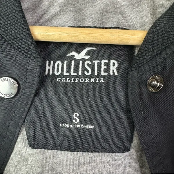 Hollister Black Snap Button Bomber Jacket‎ S - Image 4