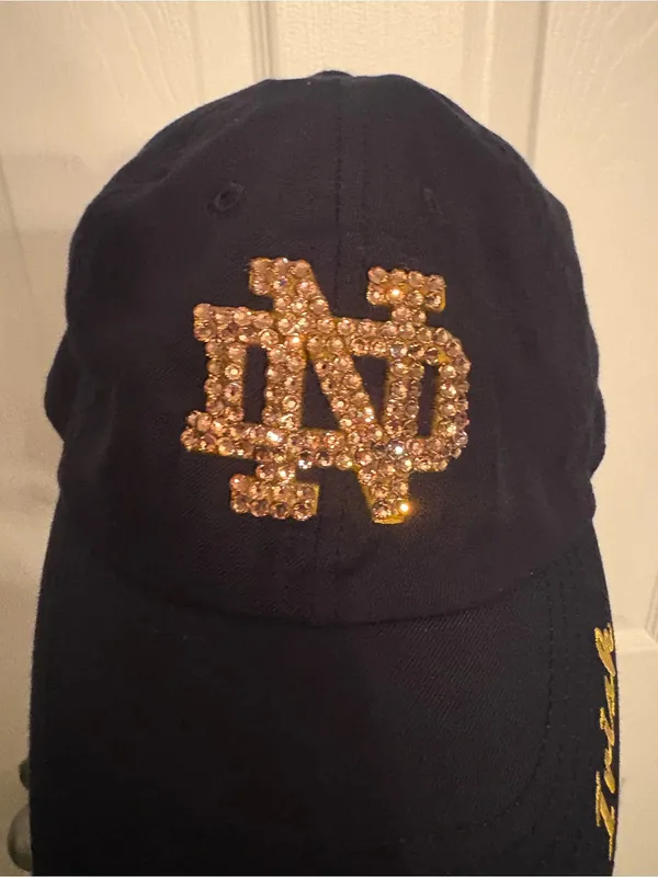 Women’s Top of the World Navy Notre Dame Rhinestone Fighting Irish Hat - Image 3