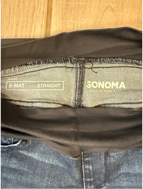 Sonoma Dark Blue Maternity Ankle Jeans with Belly Panel - Image 4