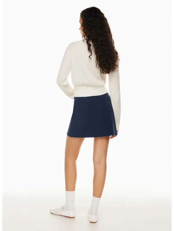 Sunday Best Aritzia Tatiana A-Line Mini Skirt Black Side Slit Size 8 - Image 3