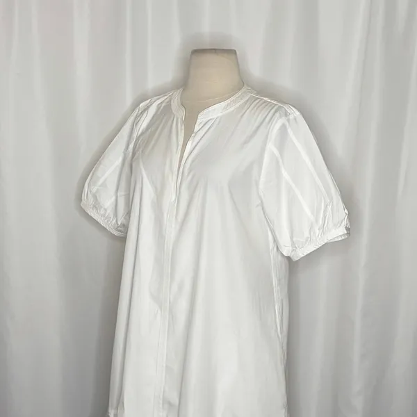 NWT!! J. CREW Delilah Dress‎ Cotton Poplin Solid White Mini Ruffle Small Tall ST - Image 7
