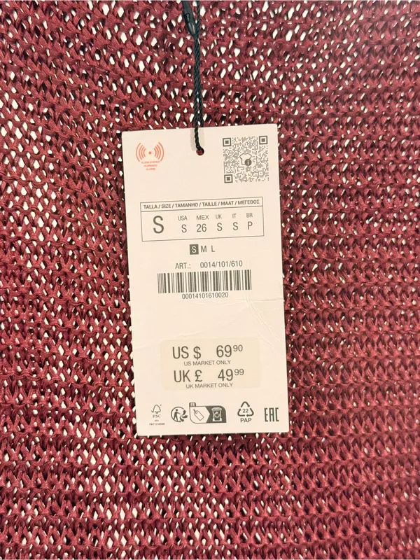 NWT Zara Sleeveless Textured Knit Maxi Beach Resort Dress in Deep Burgundy Sz S - Image 6