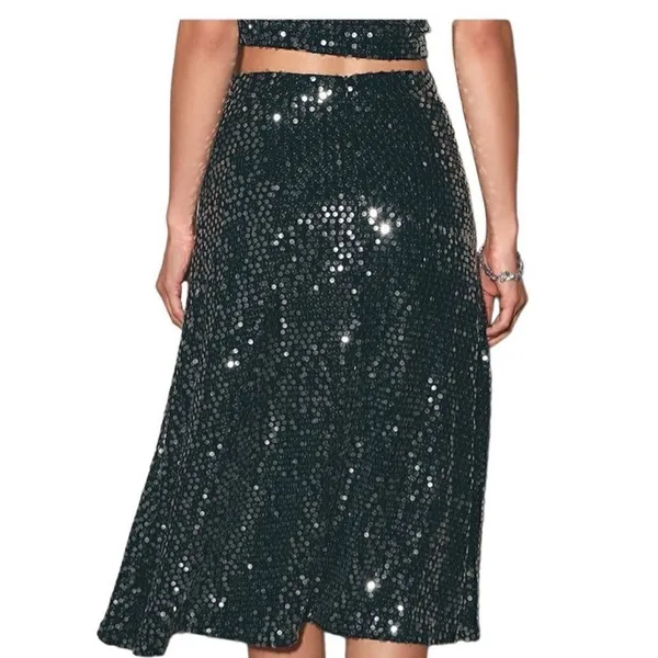 Lulu’s black sequin midi skirt Women’s XS NEW‎ - Image 5