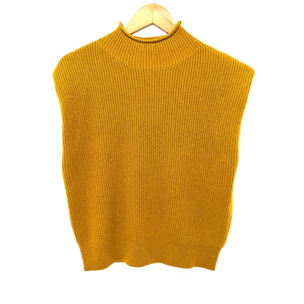 Antonio Melani‎ Rory Wool Blend Mock Neck Sweater Vest Mustard Yellow Small NEW - Image 3