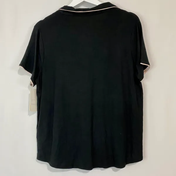 Stars Above Women’s Short Sleeve Pocket Front Button Sleepwear Shirt Black NWT - Image 6