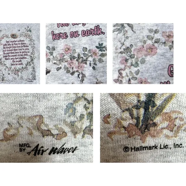 VTG 90s Hallmark God Created Mothers Sweatshirt Sz S? M? Bird Bee Butter… - Image 9