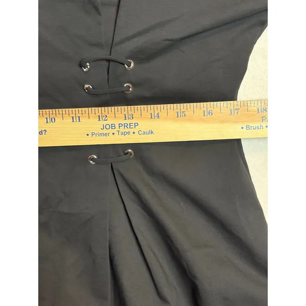 Exquise Anthropologie Tobie Tie-Waist Shirt Dress Black Lace Up Corset Detail - Image 12