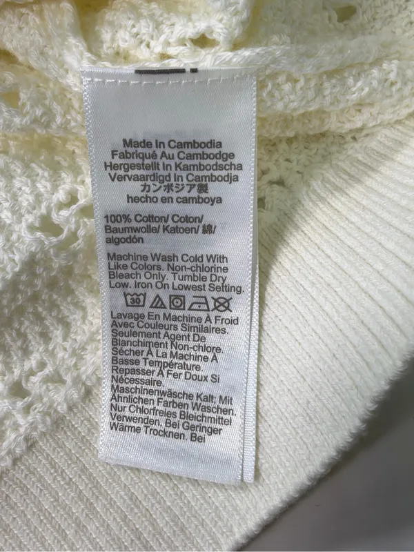 J. Crew 100% Cotton scalloped pointelle knit cardigan sweater in ivory NWOT - Image 12