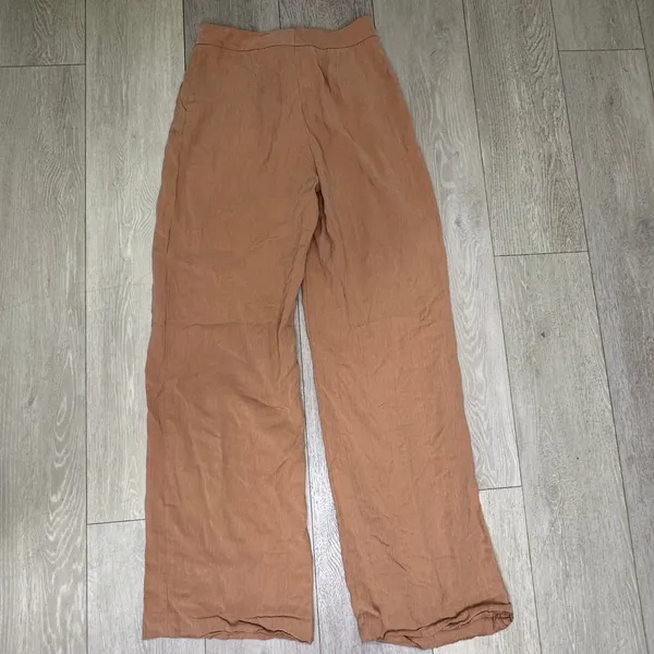 Something navy‎ beige wide leg work business casual trouser pants size 2 - Image 2