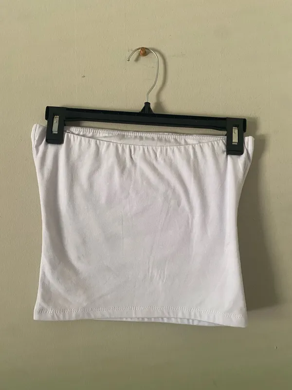 By Together Essential White Strapless Crop Tube Top - Image 2