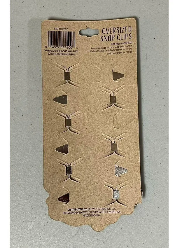 Modesa Black Brown Silver Oversized Snap Clips for Hair 6 Pack NWT 🖤🤎🩶 - Image 3