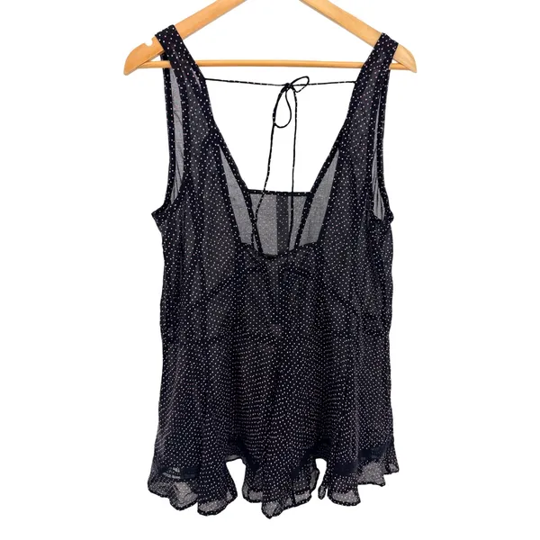 Intimately Free People Black Pink Polka Dot Sheer Slip Dress M NWT Babydoll Boho - Image 3