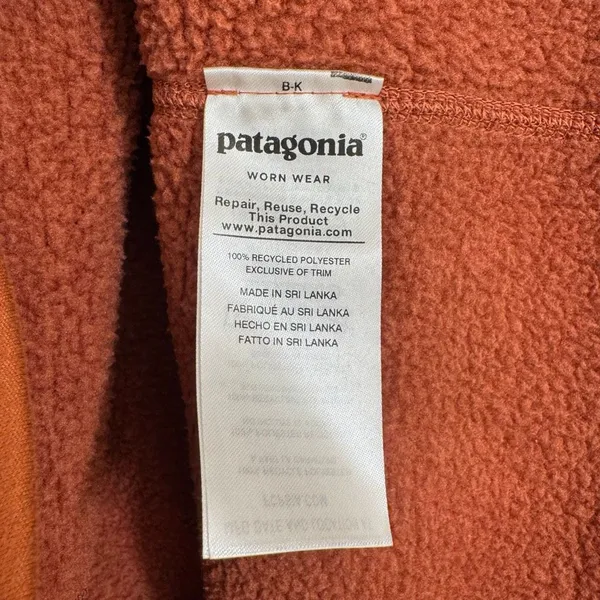 Patagonia Womens Better‎ Sweater 1/4-Zip Pullover Fall Orange Small - Image 5