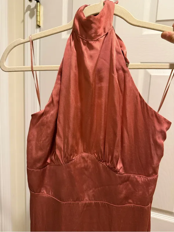Abercrombie Satin Halter Neck Slip Dress midi - Image 2