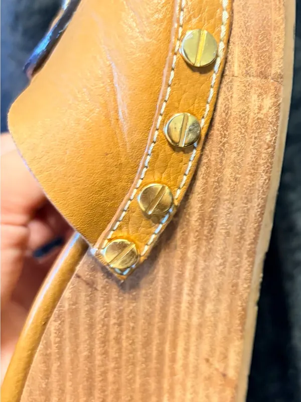 Tory Burch Cognac Leather Logo Slide Mules - Image 8