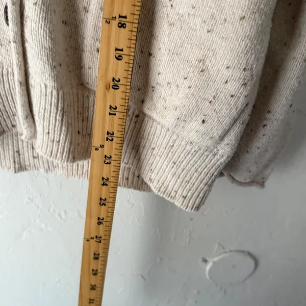 Universal Thread‎ Speckled Knit Cardigan Cream Long Sleeve Button Pockets S - Image 6