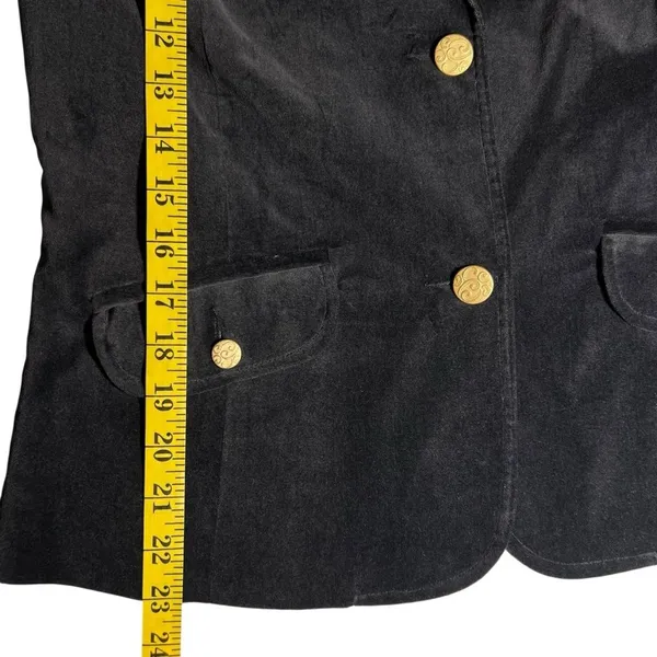 Vintage Old Navy Womens Y2K Black Velvet Blazer Sz M Whimsigoth Academia Preppy - Image 7
