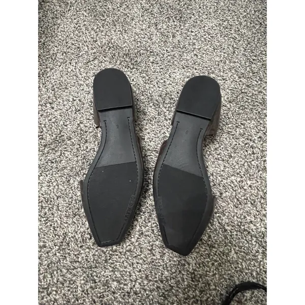 Old Navy Deep Brown Croc-Embossed Square-Toe d'Orsay Flats 8 - Image 3