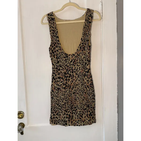 Free People Marigold Mini Low Back Dress Cheetah Print Size S NWOT - Image 7