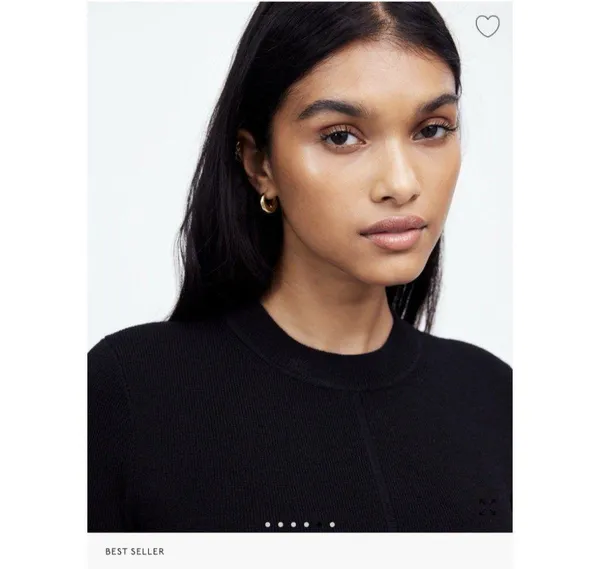 Madewell $168 Merino Wool Sweater Midi Dress Black NT938 Size S - Image 5