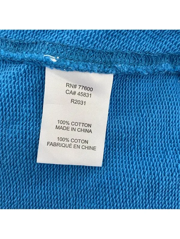 Sandrine Rose The Virgin Label 100% Cotton Blue Hooded Sweatshirt Baggy Size XS - Image 8