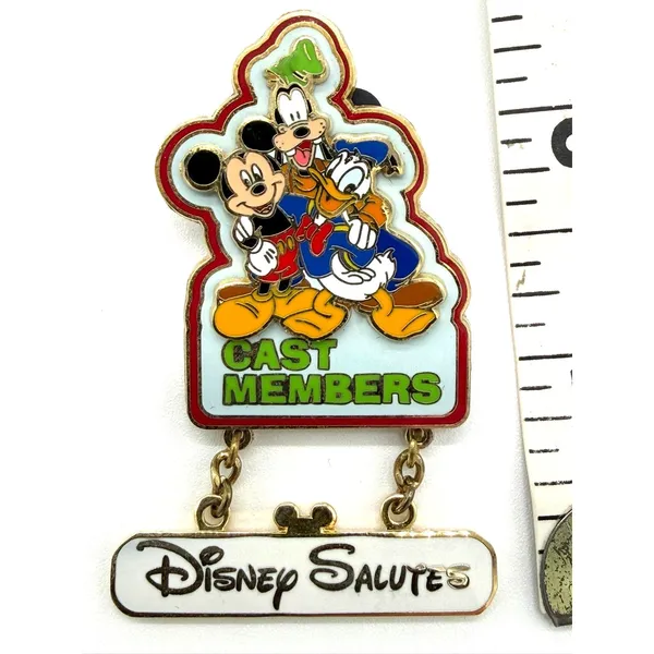 Disney Pin Cast Exclusive Mickey Donald Goofy Disney Salutes Cast Members Dangle - Image 2