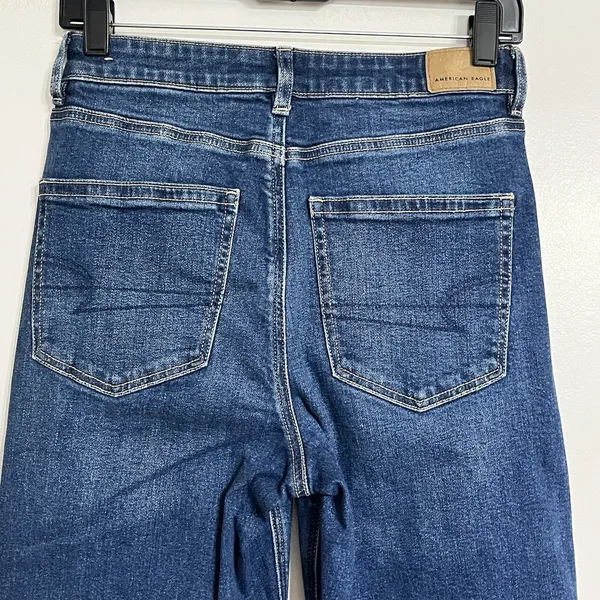 American‎ Eagle Mom Jeans Womens 4 Short Blue High Rise Stretch Denim - Image 10
