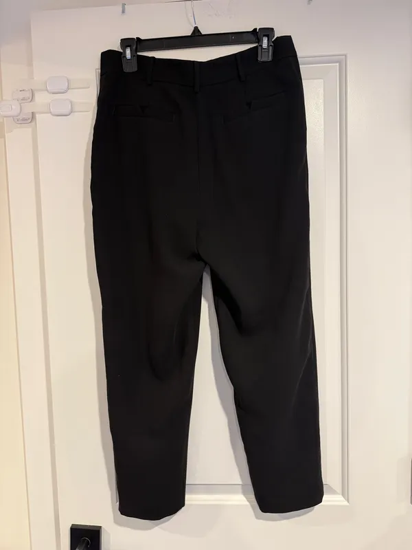 Anthropologie Sasha Button Fly Pockets High Rise Black Taper Women's Pants US 4 - Image 7