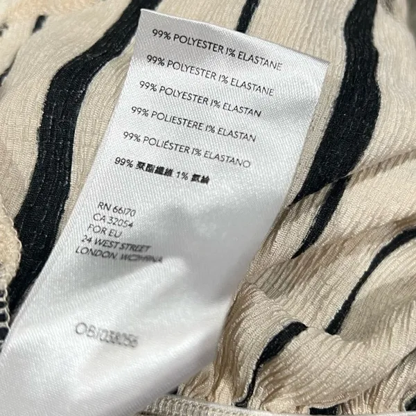 Anthropologie Cream and Black Striped Ruffle Blouse Women’s Small - Image 5