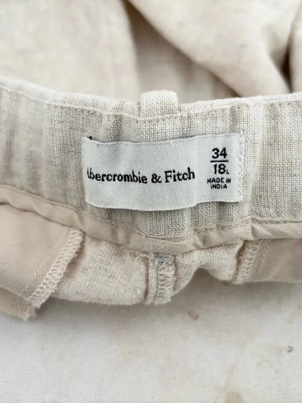 Abercrombie Linen Blend Wide Leg Tailored Pant - Image 3
