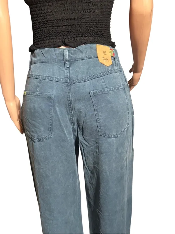 Pulp stovepipe jean high-waisted tencel teal pants M/8 - Image 6