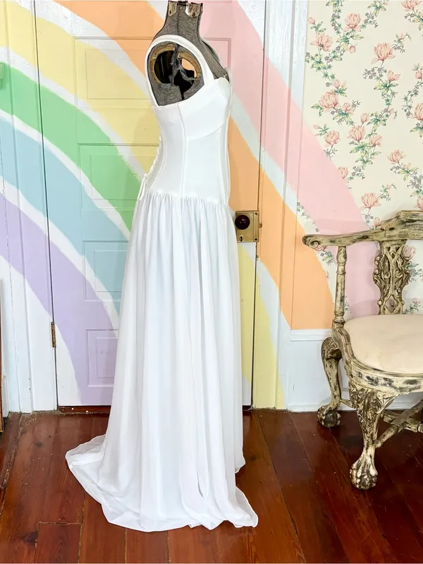 💥NWT Elliatt Emi Corset Drop-Waist Sheer Maxi Dress Soft White Sz M🧡 - Image 4