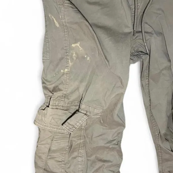 Garage Cargo Jogger Pant Size XS Taupe Khaki Utility Performance Bleach Stained - Image 4
