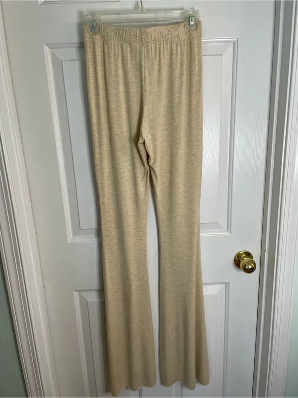 Three Bird Nest Oatmeal Wide Leg Pants Elastic Waist Size Small new lounge chic - Image 5