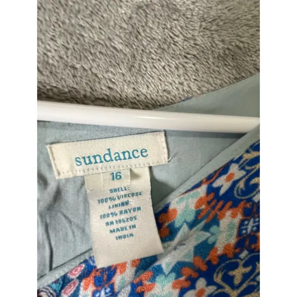 Sundance‎ Sleeveless Border Print Midi Dress Size 16 Boho Folk Art Lagenlook - Image 5