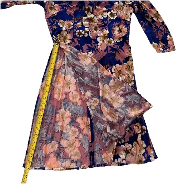 Sifa Fashion Ao Dai Dress Vietnamese 12 US 4/6 Burnout Velvet Floral Traditional - Image 8