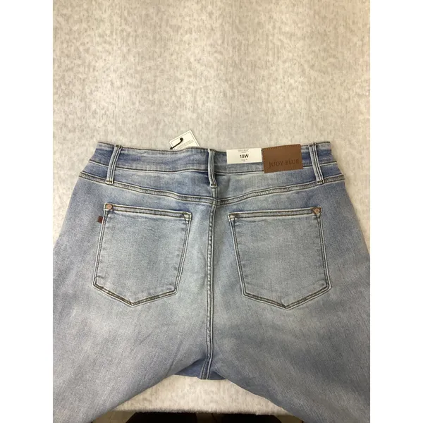 Judy Blue Women 18W Mid Rise Bootcut Jeans Light Wash Side Slit JB82552LT-PL‎ - Image 6