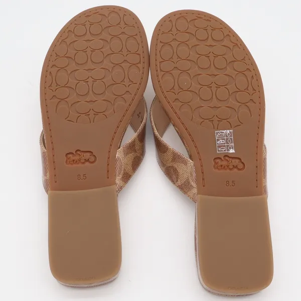 Coach Bridgette Signature Thong Sandals Tan Monogram Flip Flops Women's 8.5B - Image 9