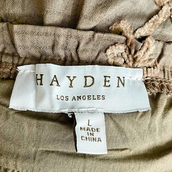 Hayden Women’s Brushed Floral Detailed Puff Sleeve Square Neck Top L - Image 12