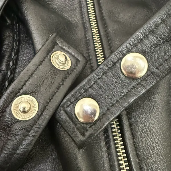 Vintage FIRST Black 100% Genuine Leather Biker Vest Women’s Halter Vest Size M - Image 10