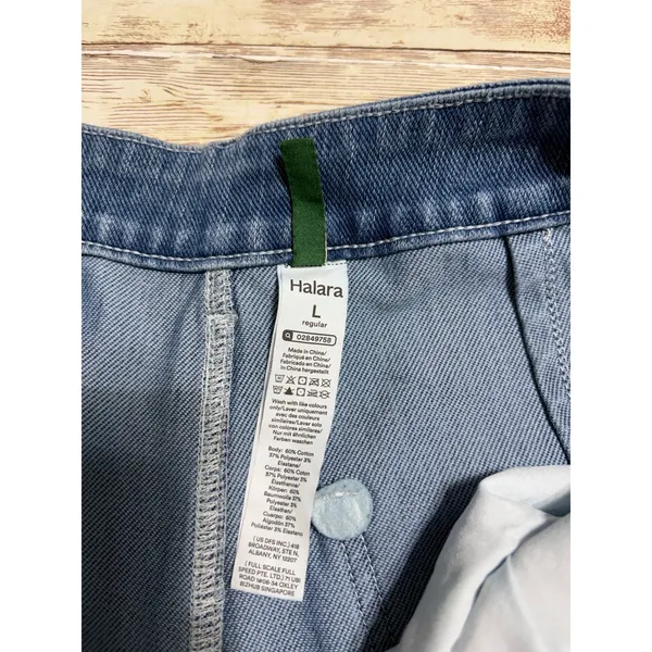 Halara Flex Barrell Jeans Women's Size Large Regular Side Stripe Stretch Denim - Image 5
