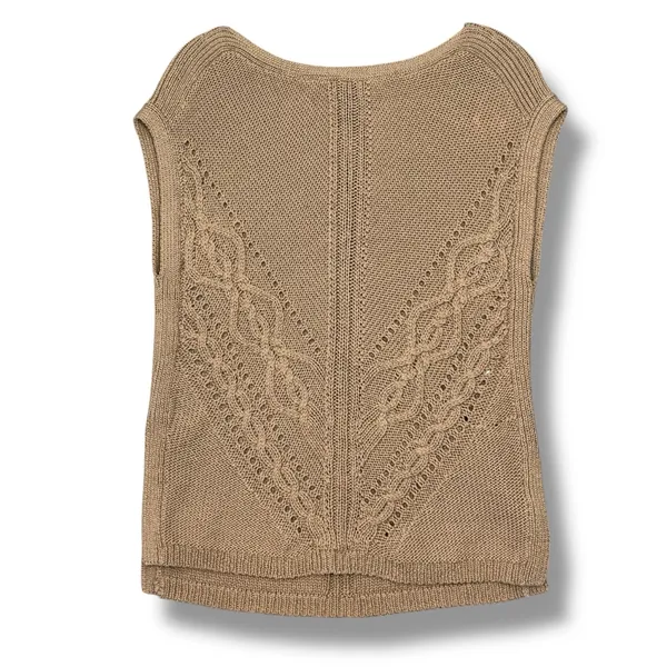 White House | Black Market Boho Multi Knit Sleeveless‎ Slouchy Sweater Vest Tan XS - Image 13