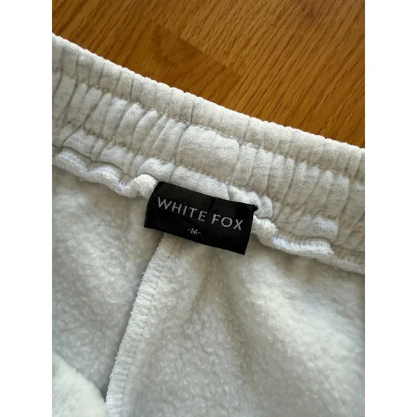 White Fox With Love For You Wide Leg Sweatpants Grey Marle Size Medium - Image 5