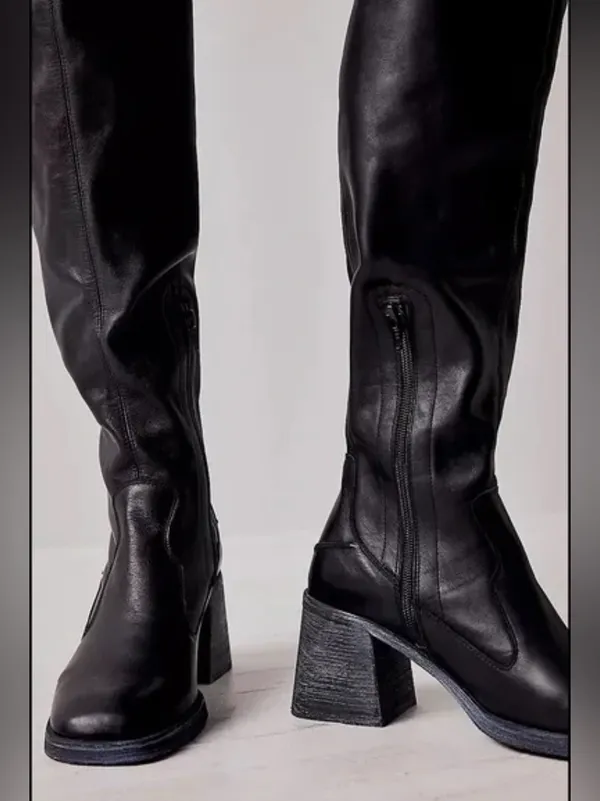 Free People Brianna Over the Knee Black Boots size 6 (36) - Image 2