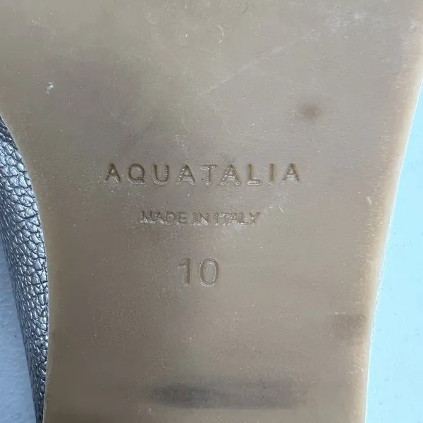 Aquatalia Size 10 Stella Metallic Tumbled Mules Platinum Women's Tonal Tassels - Image 13