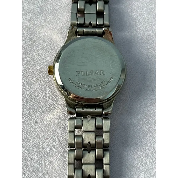 VTG Pulsar Watch Two Tone Gold Silver Water Resist Japan Mvmt Untested - Image 5