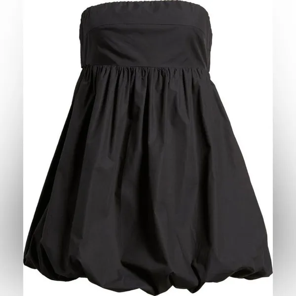 BP black sleeveless mini dress with a bubble hem and bow detail. Size M - Image 2