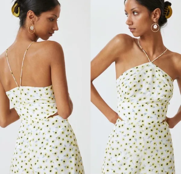 NWT $170 Anthropologie x Hutch Yellow Motif Ditsy Floral Seaside Romper 6 - Image 4
